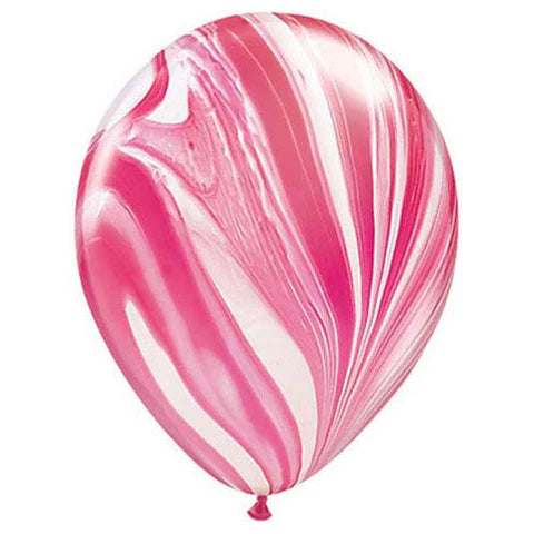 Qualatex 11" Red & White Superagate Latex Balloon 25ct